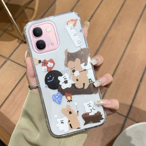 Ốp điện thoại cho Vivo V80 Lite V70 Fe V60 Lite 5G Mới 2026 gấu hoạt hình dễ thương Mô Hình trong suốt chống sốc Mềm Ốp Silicon cho ViVo V80Lite 5G Điện Thoại Bìa