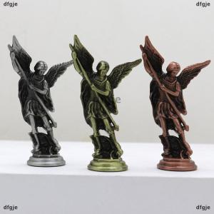 [COD] dfgje 1PC thủ công cho phòng nhà Tabletop Máy tính để bàn Saint Michael figurinethe Tổng lãnh thiên thần đánh bại Satan người giám hộ tượng