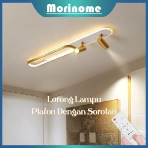 Lampu Plafon Ruang Tamu Lorong Lampu Hias Minimalis Modern Lampu Gantung 2 Lampu Sorot 100cm LED 3 Warna Dengan Sorotan Minibar Kitchen Remote MOOISHC
