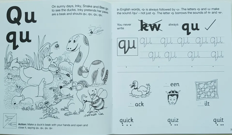 Set Jolly Phonics Workbooks, set of 1–7 In Precursive letters)