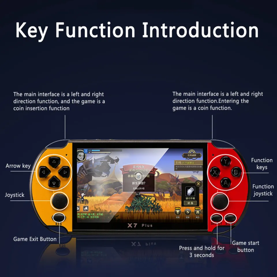 Handheld PSP game player X7 / x7plus 8GB, built-in 7000+ games, 4.3 / 5.1  inch full-color high-speed Stereo surround sound scalable storage support  for Nintendo boys gifts | Lazada