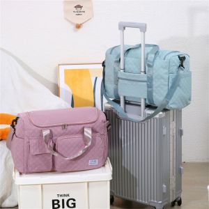 Shoulder Bag Oxford Travel Duffel Bag Foldable Sturdy Travel Luggage Bag Multi-functional Solid Color Nylon Duffle Bag Ladies2026