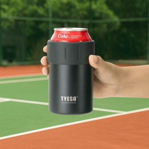 LSMSMAVDS ผนังสองชั้น กระติกเก็บความเย็นสำหรับขวดเบียร์ 304 สแตนเลส รักษาอุณหภูมิร้อน/เย็น ตู้แช่เครื่องดื่ม แบบพกพา 350มล. ถ้วยทำความเย็นเครื่องดื่ม ฤดูร้อน