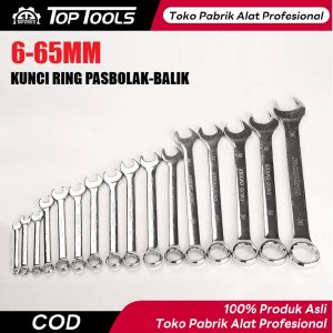 TopTools kunci ring pas rachet 8 10 12 13 14 15 17 19 22mm Besi tahan karat Bahan/ratchet wrench 72gigi/kunci ring pas bolak balik/kunci flexible kombinasi ratchet 8-22mm