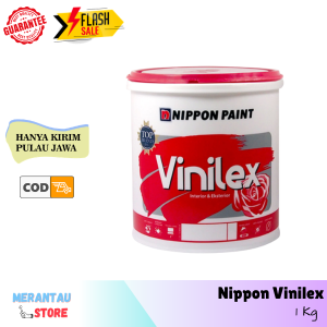 Merantau - Cat Vinilex 1 Kg Warna Putih Cat Tembok Nippon Paint Interior Exterior Ready Mix Pengencer Air