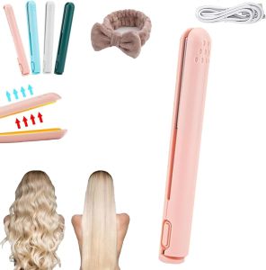 Beautyskin USACurling Iron Dual GlamDual Purpose Curling Iron for Short Hair Rechargeable Cordless Ceramic Curling Wand 2 in 1 Small Hair Curler Straightener (2PCS-A)