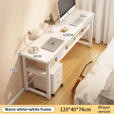 ROOSIO Furniture 120/100/80CM Study Table with Cabinet Computer Desk with Shelf Home Office Table Computer Table Home Study Desk Company Office Table