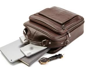 Smart Kingใหม่กระเป๋าสะพายไหล่สําหรับผู้ชายหนังวัวแท้กระเป๋าถือขนาดใหญ่มัลติฟังก์ชั่CrossbodyธุรกิจMessengerได้สบายๆ