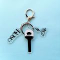 Kpop Idol BP Rose Solo Fanchant Lightstick Signature Pendant Keychain Key Ring Holder (Gold/Silver). 