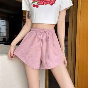 Quần Short Thể Thao Tăm Lưng Cao Ống Rộng Màu Pastel Phong Cách Ulzzang Thời Trang