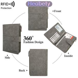 Heabety Women Men PU RFID Passport Cover Passport Protector Multi-Function Credit ID Card Wallet Waterproof Business Document