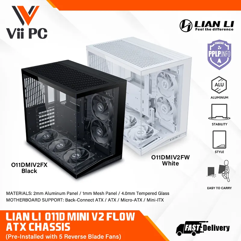 LIAN LI O11 DYNAMIC MINI V2 FLOW BLACK OR WHITE SUPPORT ITX, MATX