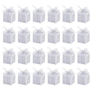 Elegant Lasers Cut Love Heart Candy Gift Boxes for Wedding Or Birthday Party Chocolate Packaging Box with Ribbon