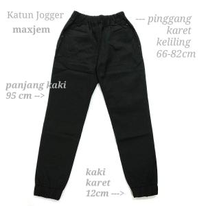 Celana Jogger Wanita Soft katun tebal import Allsize M - XL warna Hitam maxjem