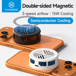 Hagibis Magnetic Cell Phone Cooler Dual-sided Magnetic Phone Cooling Fan Phone Radiator for Gaming Live Streaming iPhone 17 Pro2026