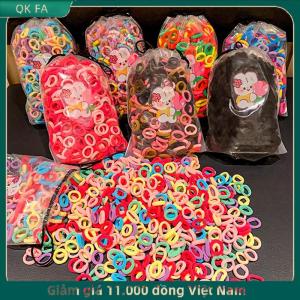QK FA ✨ 100pcs đầy màu sắc cơ bản Nylon ealstic tóc ban nhạc trẻ em cô gái tóc đuôi ngựa chủ quan hệ scrunchie Mini headwear ban nhạc cao su dây tóc