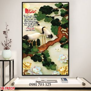 Tranh gạch thư pháp tranh thủy mặc