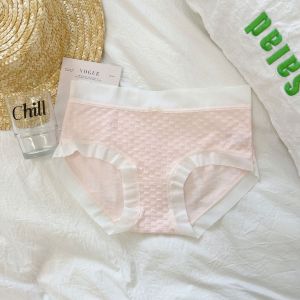 Be Girl -Cloud bubble cotton breathable non-stuffy comfortable soft full-covering butt-free mid-waist lace-trimmed underwear for women