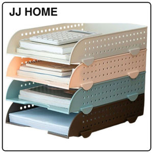 【JJ HOME】A4 Size Stackable File Tray Organizer | Multi-Layer Desktop Document Storage Rack