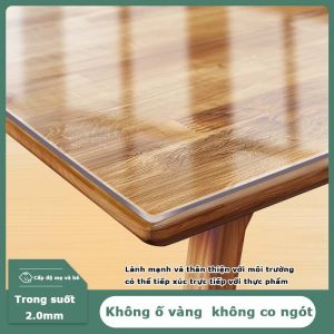 Tấm Trải Bàn PVC Dày Trong Suốt Tấm Cách Nhiệt Tấm Bảo Vệ Mặt Bàn Chống Thấm Nước Tấm Trải Bàn Nhựa Dùng Cho Gia Đình Tấm Vuông