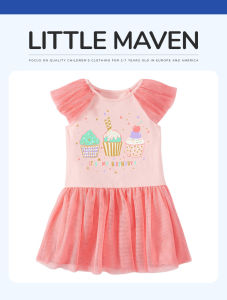 Ready Stock Girl Cute Cupcake Design Mesh Pink Skirt