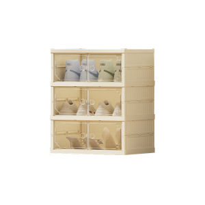 Storage king กล่องรองเท้าพับ พลาสติกใส กล่องรองเท้า กล่องใส่รองท้า พับได้และไม่ต้องติดตั้ง ป้องกันความชื้นและฝุ่ นละออง โปร่งใสมองเ