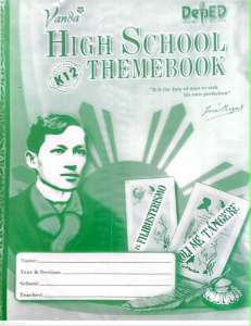 Vanda High School Themebook K12 - Green cover - Student name section - Teacher section - School year section - Educational use - Study environment