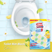 HYPERCLEAN 2PK Toilet Rim Blocks( 2x55g ) | 5-in-1 Effect Hanging Toilet Cleaner | Up To 8 Weeks