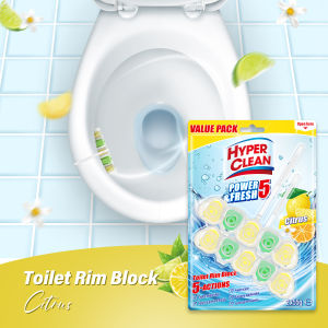 HYPERCLEAN 2PK Toilet Rim Blocks( 2x55g ) | 5-in-1 Effect Hanging Toilet Cleaner | Up To 8 Weeks