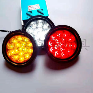 MIBUY 1pc Truck 24V CIMC Trailer LED Tail Lights Fog Lights Round Rubber Lights & Ready Stock Universal Side Light Signal Lamp Warning Light