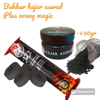 Promo Bukhur Hajar Aswad 30gr + Arang Magic Kwalitas Buhur dupa kemenyan pengharum ruangan bukhur