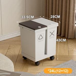Three-in-one garbage sorting trash can household with cover kitchen living room sorting bucket dry and wet separation room office