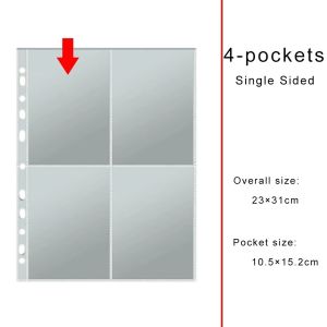 FLORI 11-Hole Photo Album Pages Multi-Pockets Clear Card Pages Binder Refill A4 Inner Page