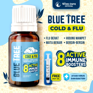 Olive Care Vitamin Obat Kucing BLUE TREE Biru Cold & Flu dengan 8 Bahan Aktif Immune Booster untuk Mengatasi Sakit Flu & Pilek Berat Hidung Tersumbat Bersin-Bersin Mata Berair Basmi Bakteri dan Virus Tingkatkan Sistem Imun/Daya Tahan Tubuh