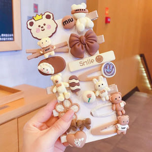 【On Hand】Cute Hair Clip Set Bangs Hairpin Love Flower Bow Baby Girl Barrettes Hair Accessories