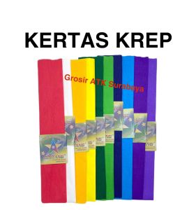 ( DAPAT 25 LEMBAR ) KERTAS KREP STAR / Crepe Star Warna Warni Hiasan Dekor Dekorasi Pesta 17 Agustus
