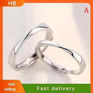 HB 1Pair Couple Ring Crystal Diamond Wedding Engagement Jewelry Adjustable Rings