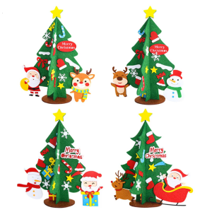 DIY Miniature Christmas Tree Set For Desktop Decorating Includes Multicolored Ornaments And Star Decors Holiday Gift
