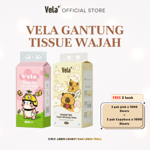 BUY 2 GET 2 Vela Tissue PINK + CAPYBARA 4020 Sheets 3 Ply Tisu Wajah Halus Tisu Murah Gratis Ongkir