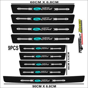 stciker 9pcs carbon pelindung pijakan kaki mobil frod stciker pelindung pintu mobil ford uneevesal semua mobil ford bisa cod