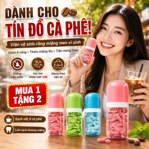 🔥Giá sốc🔥Viên vệ sinh răng miệng men vi sinh Viên làm sạch răng tẩy ố kháng khuẩn Viên súc miệng thơm lâu tiện mang