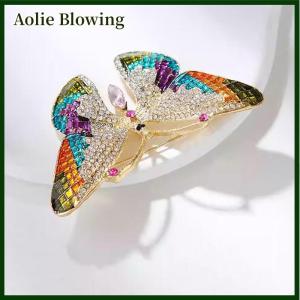 Aolie Fashion Butterfly Brooches For Women Girls Colorful Butterfly Pins Wedding Party Jewelry Daily Clothing Accessories Gifts