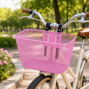 NOER Waterproof 12/14/16/18/20 inches Hanging Basket Black/Pink Easy To Install Bike Rear Mesh Basket High Quality Large Cart Childrens Stroller Basket
