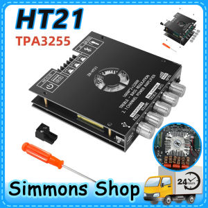 ZK-HT21 Amplifier 2.1 Channel bluetooth Modul Daya Digital Subwoofer Nada Tinggi dan Rendah 160W * 2 + 220W