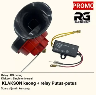 Klakson KEONG Bebek & Matic 12 Volt Horn Universal Plus Modul Relay Klakson Putus Putus 12v/Klakson KEONG Single Universal Semua Motor Dan Mobil Bisa Pakai