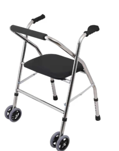 👍Load-Bearing Capacity 300kg👍Walker With Chair 1s Folding With Seat Dual Wheels For Greater Safety 304 Stainless Adjustable Waterproof And Rust-Proof Steel Walker For Elderly Adult Walker Wheeled Walker