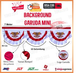 BENDERA BACKGROUND GARUDA MINI 7 METER (10 GELOMBANG)