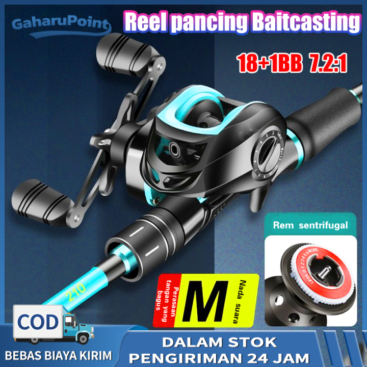 baitcasting reel yang murah Baitcasting Reel 10kg drag 18+1BB/reel bc murah kuat/Reel pancing  Baitcasting rasio 7.2: