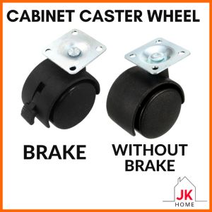 RMK Caster Castor Trolley Wheel Cabinet Caster Roller Roda Cabinet Kabinet Perabot Brake type light weight light duty