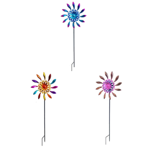 กังหันลมสปินเนอร์ประติมากรรมโลหะทนทานต่อสภาพอากาศสำหรับลานหรือสนามหญ้าที่ลานสวนกลางแจ้งพื้นที่หมุนตกแต่งศิลปะ